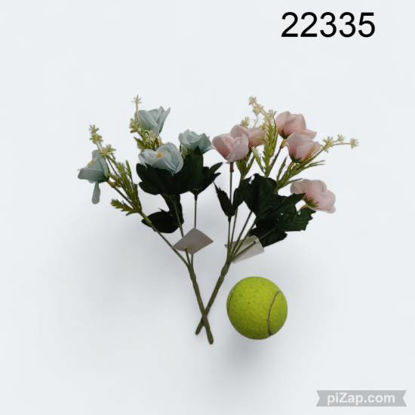 Imagen de FLOR RAMILLETE DE 5 VARAS ROSAS C/FLORCITAS 28CM 10.25